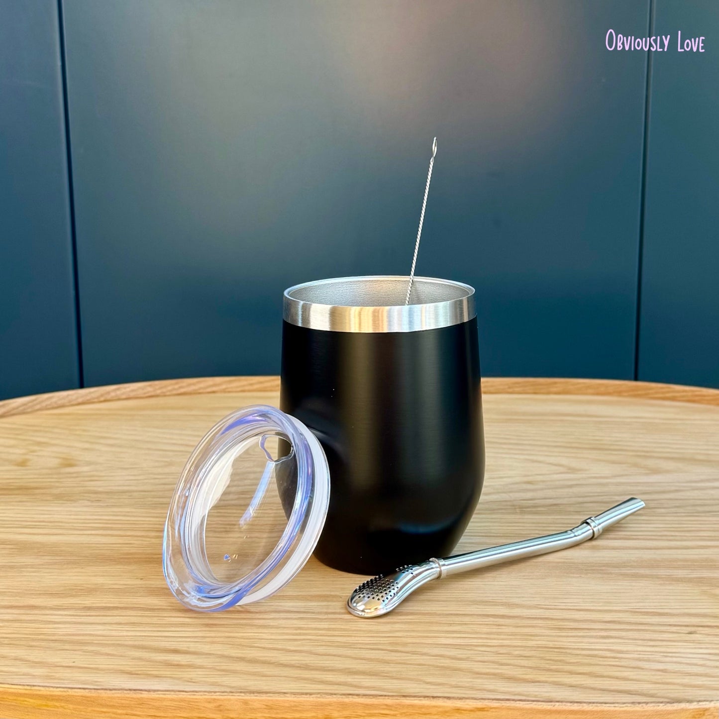 Bombilla Yerba Mate Gourd Set - BLACK