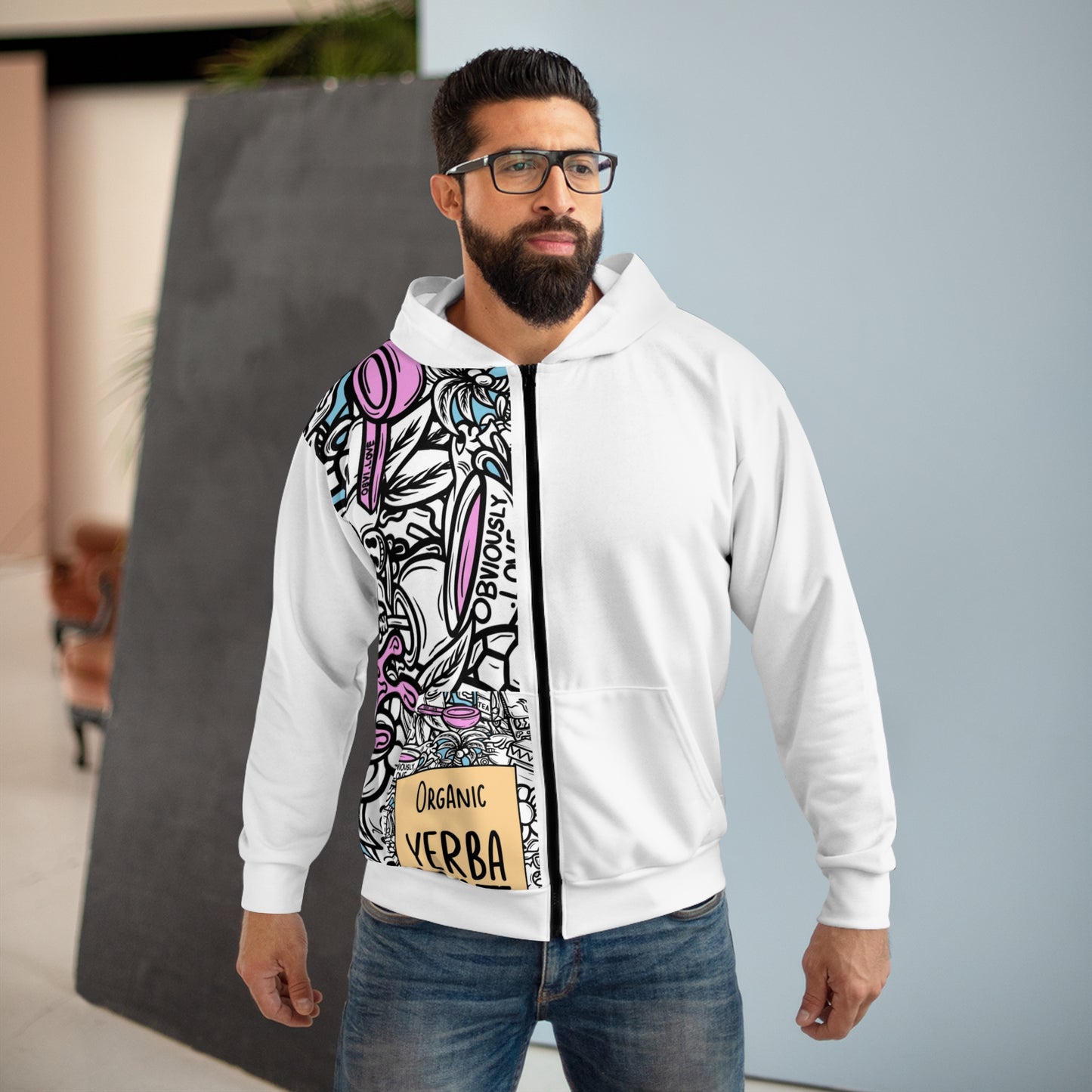 DOODLES - Unisex Zip Hoodie (AOP)