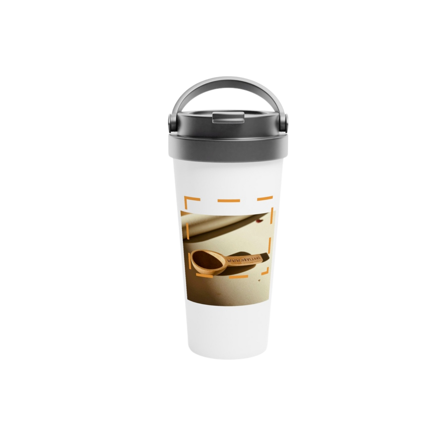 White 15oz Stainless Steel Travel Mug