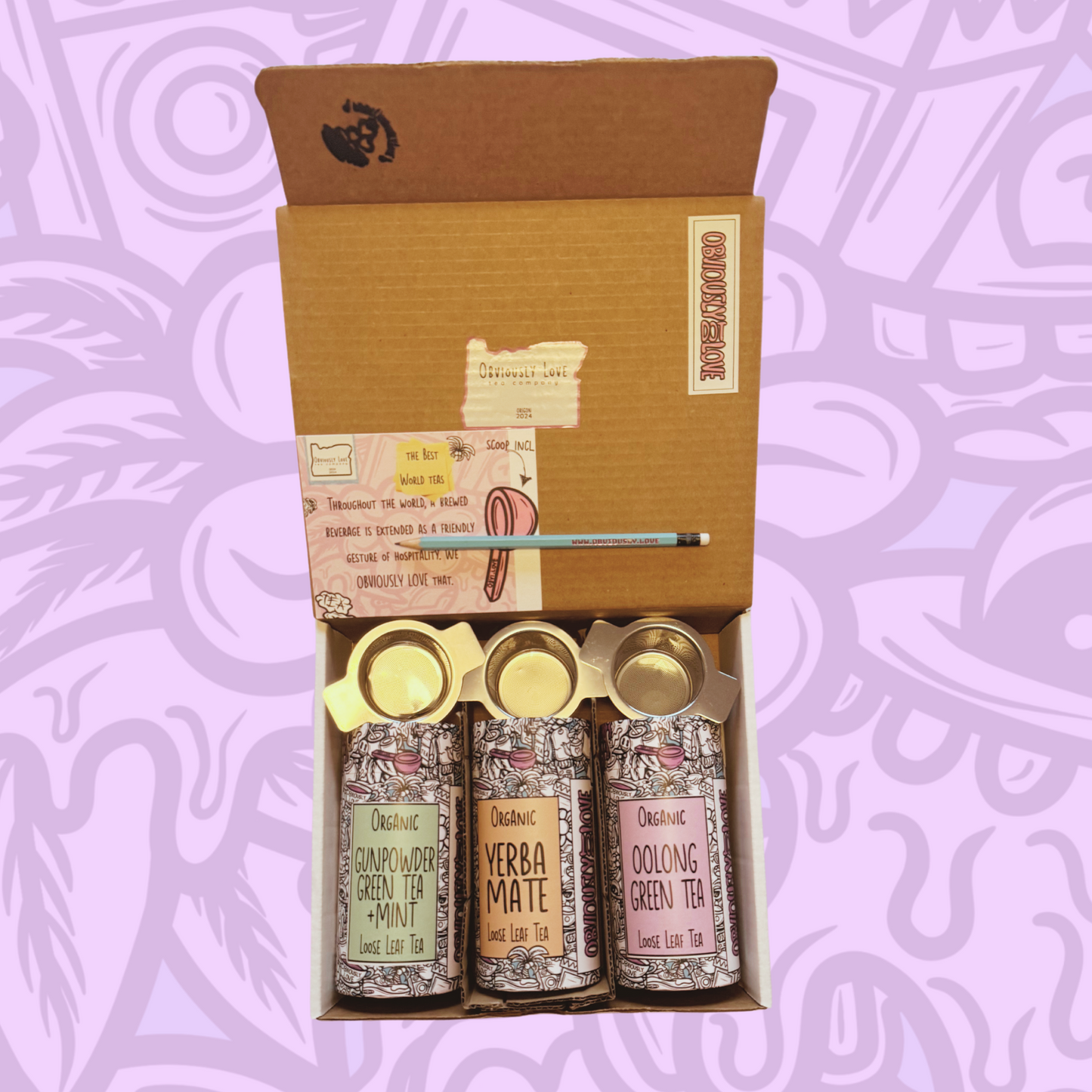 Gift Box - Three teas- Three strainers- Office gifting